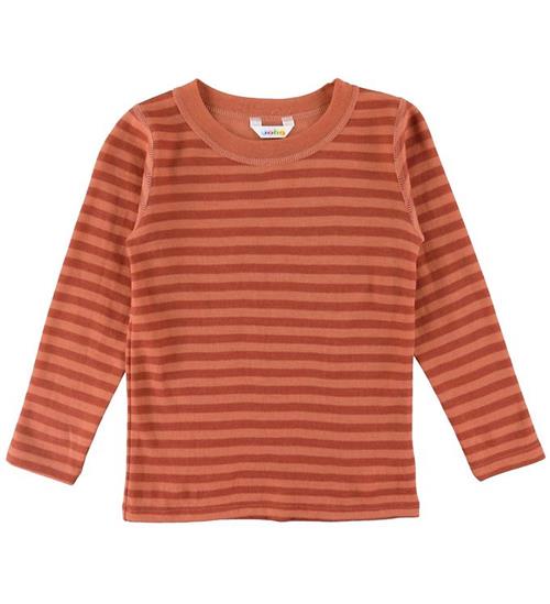 Se Joha Bluse - Uld - Orange/RÃ¸dstribet ved KidsWorld