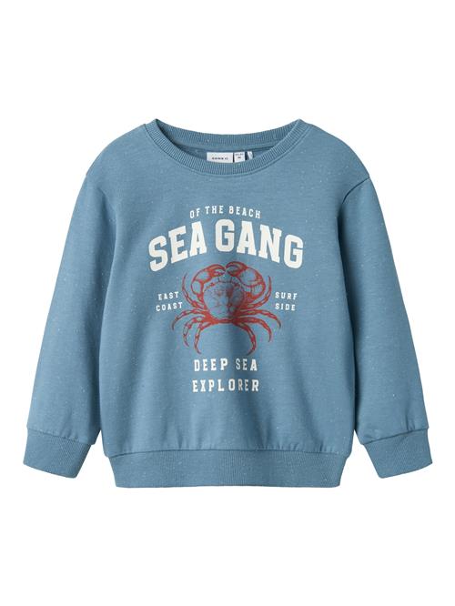 NAME IT Sweatshirt 'NMMFabian'  røgblå / rød / hvid