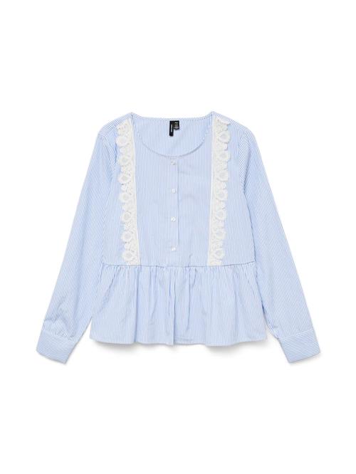 VERO MODA Bluse 'VMNIYAN'  lyseblå / hvid