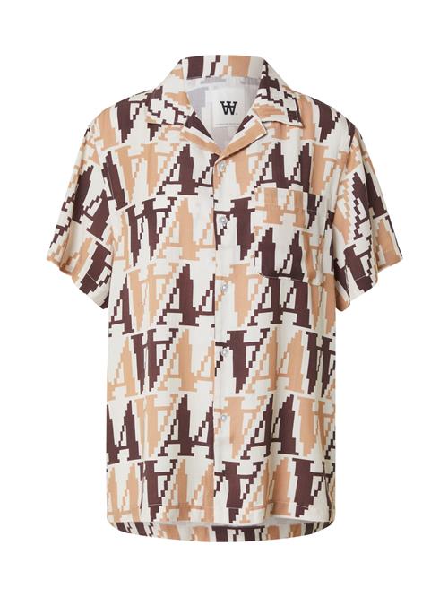 WOOD WOOD Bluse 'Noa Bit'  camel / mørkebrun / uldhvid