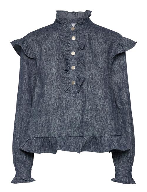 Reno Ruby Ruffle Blouse Noella Blue