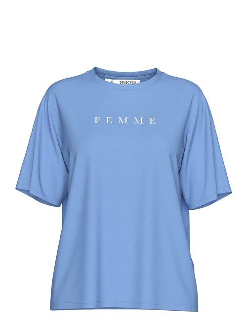 Slfvilja Ss Printed Tee W Noos Selected Femme Blue