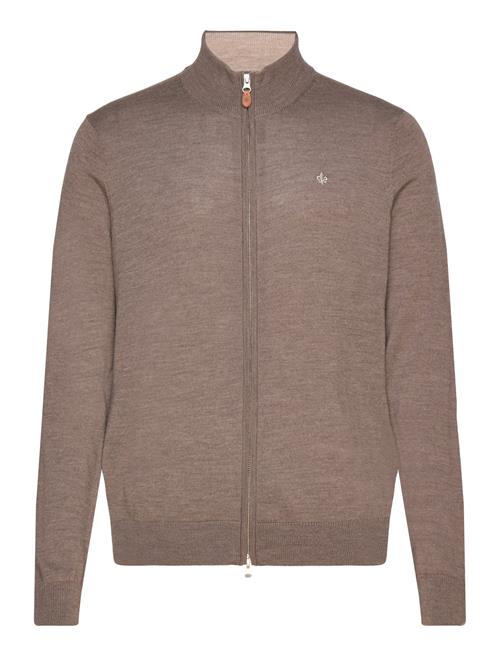 Merino Zip Cardigan Morris Brown