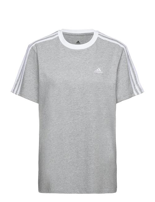 Se Essentials 3-Stripes T-Shirt Adidas Sportswear Grey ved Booztlet