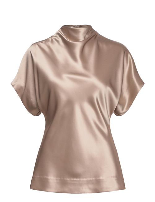 Otilia Draped Half Polo Top Malina Beige