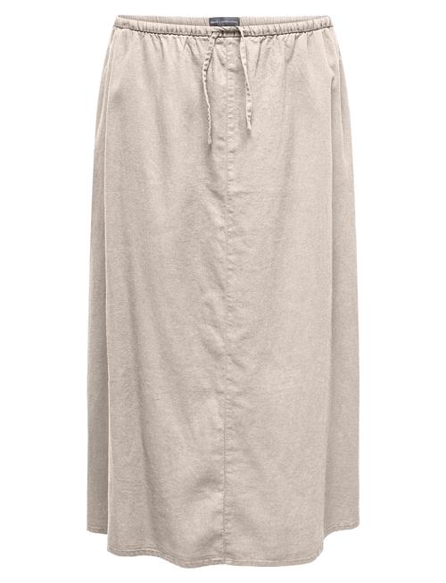 Carcaro Hw Linen Bl Long Skirt ONLY Carmakoma Beige