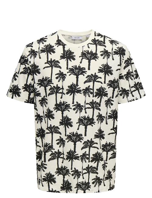 Onskylen Reg Linen Palm Aop Ss Tee ONLY & SONS White