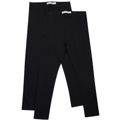 Se Minymo Basic 2-pak Leggings Anthracite Black | Grå | 116 cm ved Babyshop