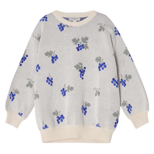 garbo&friends Strikket Sweatshirt Grapes Ecru | Hvid | 98/104 cm