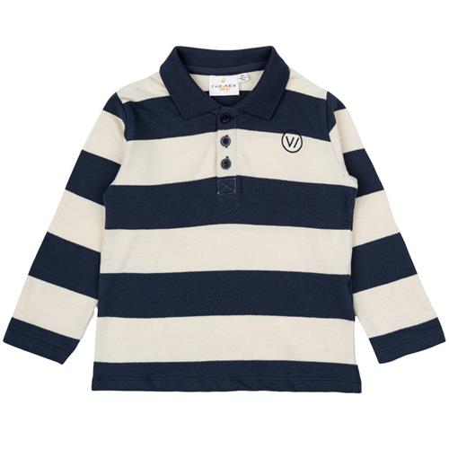 The New Siblings GOTS Nixon Pique Tee Mood Indigo Striped 80 cm  Marineblå  80 cm  mand