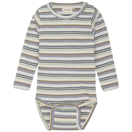 Minymo Ribbet Baby Body Blue Fog | Blå | 80 cm