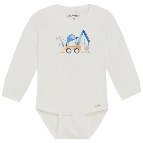 Minymo GOTS Baby Body Marshmallow White 86 cm  Hvid  86 cm  Unisex