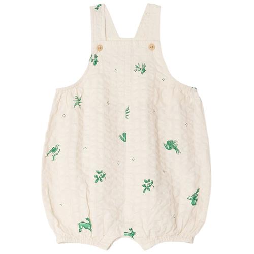 garbo&friends Seersucker-langbukser Azulejos Emerald 50/56 cm  Hvid  50/56 cm  Unisex
