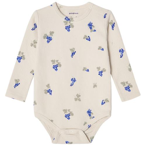 garbo&friends Jersey Baby Body Grapes Ecru 62/68 cm  Hvid  62/68 cm  Unisex