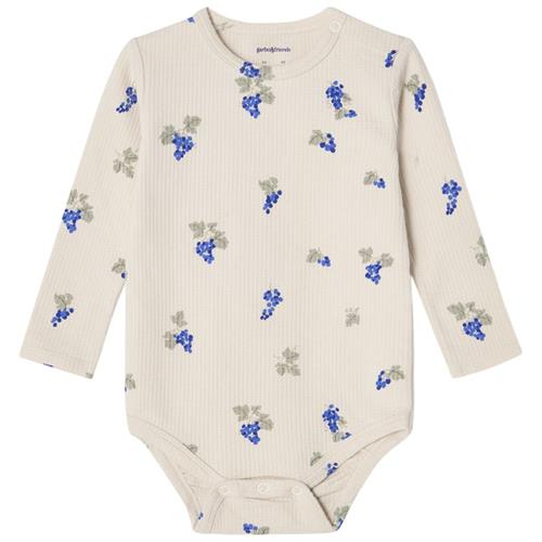 garbo&friends Jersey Baby Body Grapes Ecru | Hvid | 62/68 cm