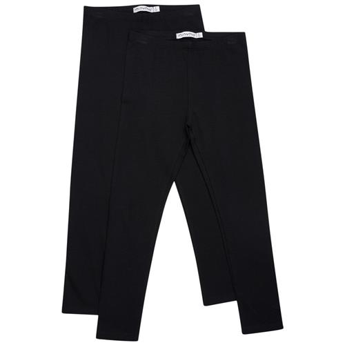 Minymo Basic 2-pak Leggings Anthracite Black 92 cm  Grå  92 cm  kvinde
