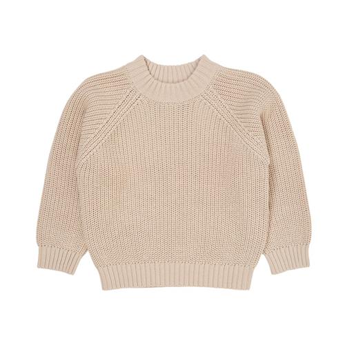 Copenhagen Colors Classic Ribstrikket Bluse Beige 86 cm  Beige  86 cm  kvinde
