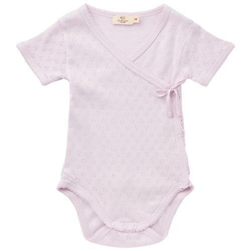 Copenhagen Colors GOTS Heart Pointelle Kortærmet Baby Body Lavender | Lilla | 74 cm