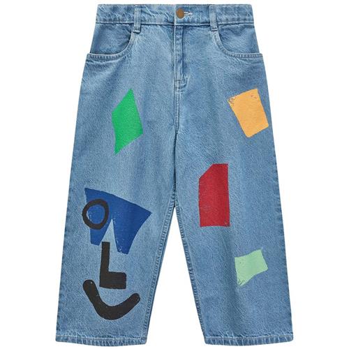 Wynken Amazed Face Jeans Mid Bleach Wash 4 Y  Blå  4 år  Unisex