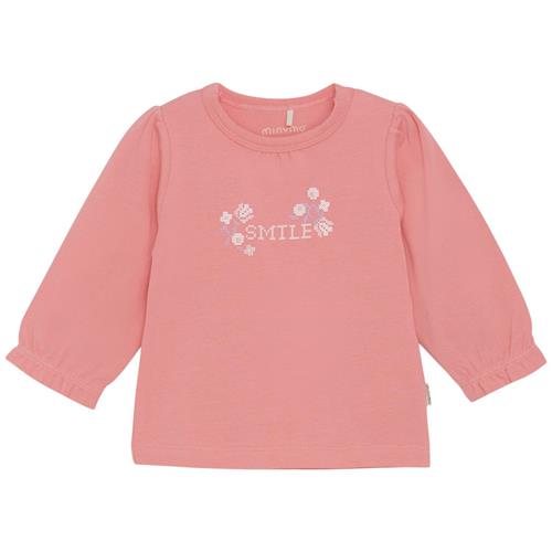 Minymo Langærmet T-shirt Strawberry Ice | Lyserød | 68 cm