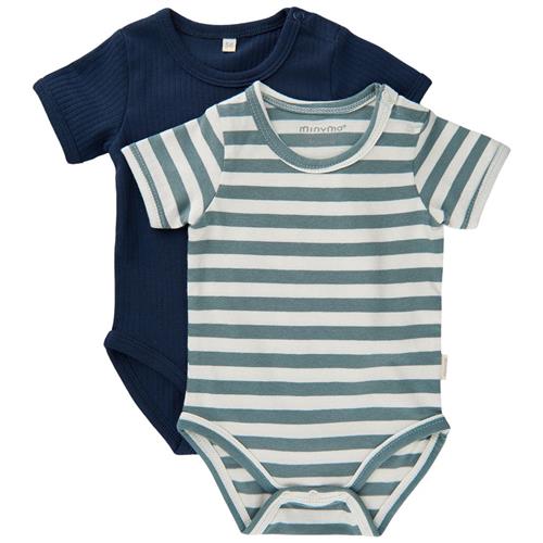 Minymo 2-pak Kortærmet Baby Body Goblin Blue | Blå | 56 cm