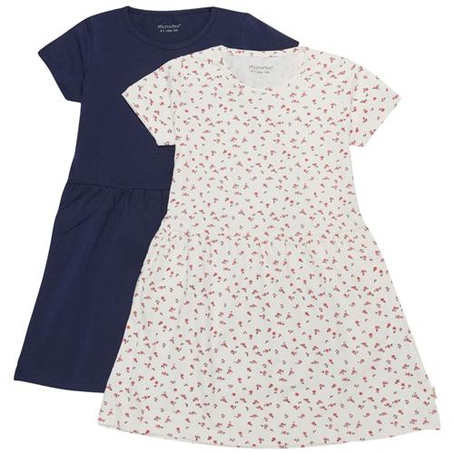 Minymo 2-pak Kjole Dark Navy 92 cm  Marineblå  92 cm  kvinde