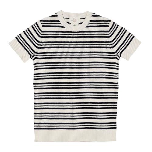 Copenhagen Colors Ribstrikket Bluse Navy Stripe 80 cm  Blå  80 cm  kvinde