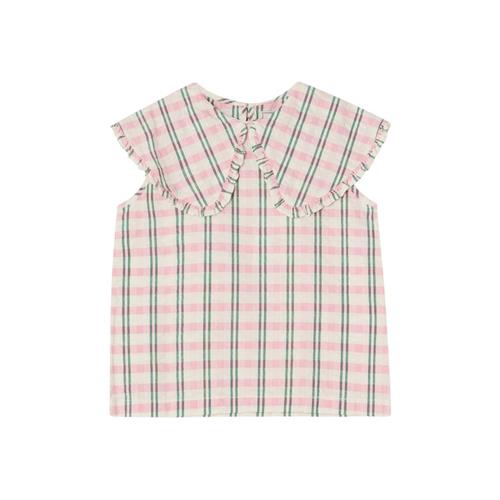 garbo&friends Seersucker-bluse Check Carnation 110/116 cm  Lyserød  110/116 cm  kvinde
