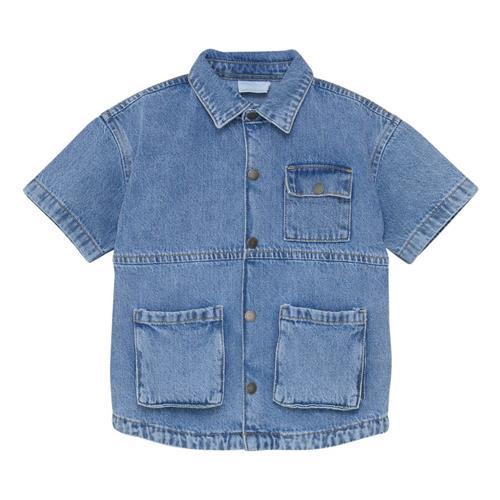 EnFant Kortærmet Denimskjorte Light Denim Blue 110 cm  Blå  110 cm  mand