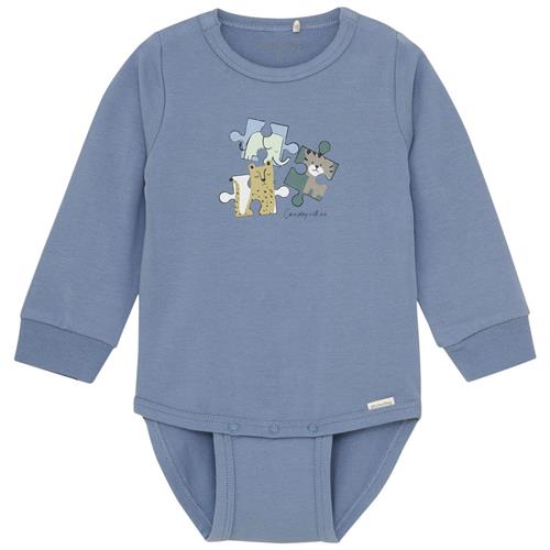 Minymo GOTS Baby Body Flint Stone 86 cm  Grå  86 cm  Unisex