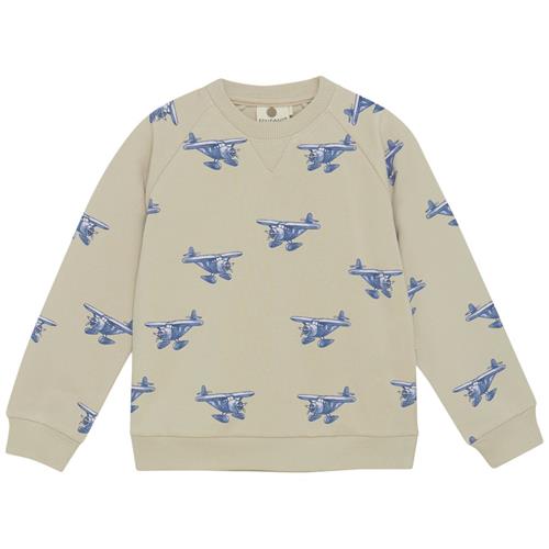 EnFant GOTS Sweatshirt Aop French Oak 104cm  Beige  104 cm  mand