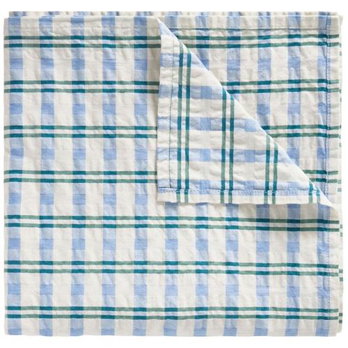 garbo&friends Seersucker Swaddle Tæppe Check Mar One Size      Unisex