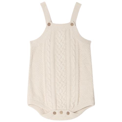garbo&friends Kabelstrikket Romper Ecru 86/92 cm  Beige  86/92 cm  Unisex