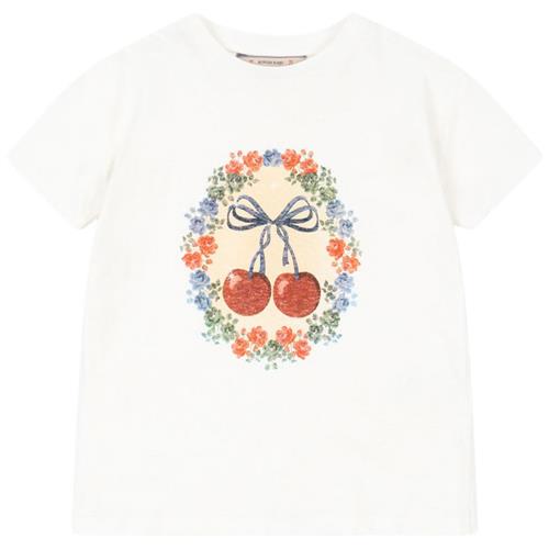Konges Sløjd Era T-shirt Cherry Bow 12 months  Hvid  12 måneder  kvinde
