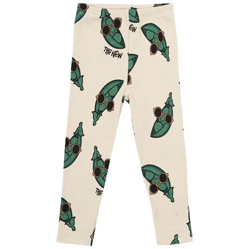 The New Siblings GOTS Nevi Rib-leggings White Swan 98 cm  Creme  98 cm  mand