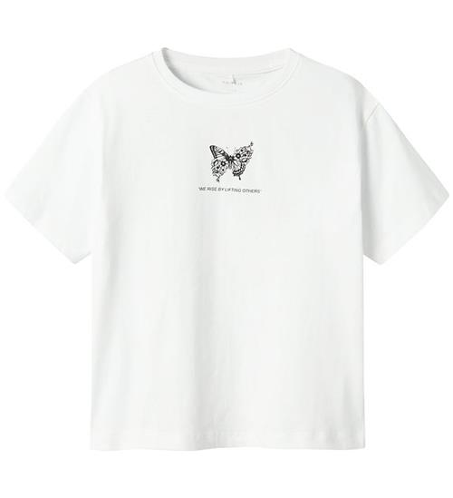 Se Name It T-shirt - NkfDane - Bright White/BLACK ved KidsWorld