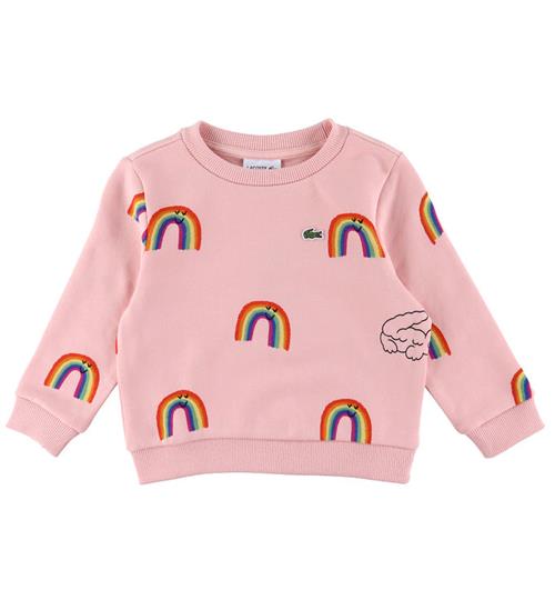 Se Lacoste Sweatshirt - Pink m. Regnbuer ved KidsWorld