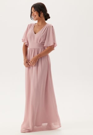 Bubbleroom Occasion Butterfly Sleeve Chiffon Gown Light pink 52