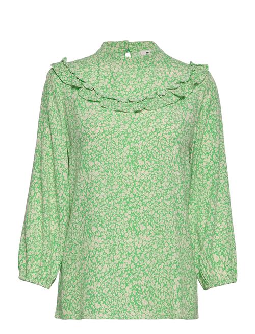 Se Nolene Print Top Modström Green ved Booztlet