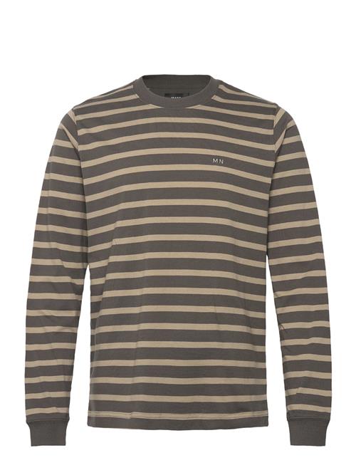 Cotton Jersey Stripe Frode Tee Ls Mads Nørgaard Brown