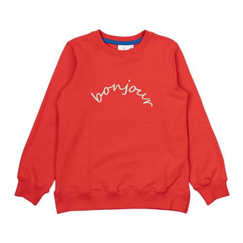 The New GOTS Ness Sweatshirt Poppy Red 11-12 Y  Rød  11-12 år  kvinde