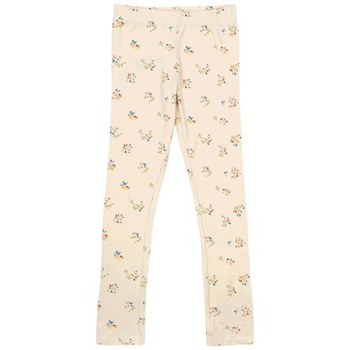The New GOTS Leggings White Swan Blue Flower 7-8 Y  Creme  7-8 år  kvinde