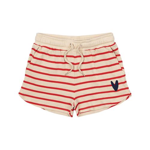The New GOTS Nil Shorts Poppy Red Striped 11-12 Y  Rød  11-12 år  kvinde