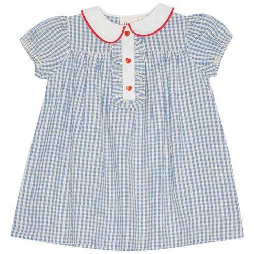 Flöss River Kjole Blue Soft White Gingham | Blå | 116 cm