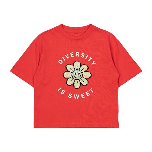 The New Ninette Tee Poppy Red 3-4 Y  Rød  3-4 år  kvinde