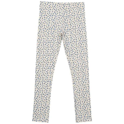 The New GOTS Leggings White Swan Big Flower 3-4 Y  Creme  3-4 år  kvinde