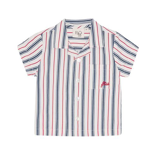 Flöss Miles Kortærmet Skjorte Red/blue Stripes 128 cm  Blå  128 cm  mand