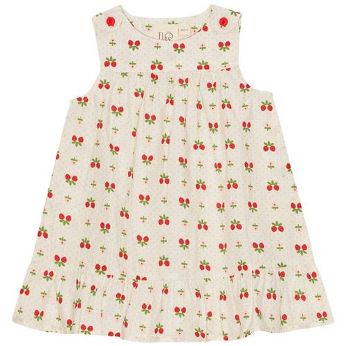 Se Flöss Sofia Kjole Soft White Berry | Hvid | 104 cm ved Babyshop