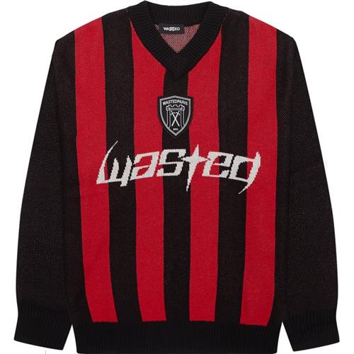 Wasted Paris Blade Sweater Strik Black/red