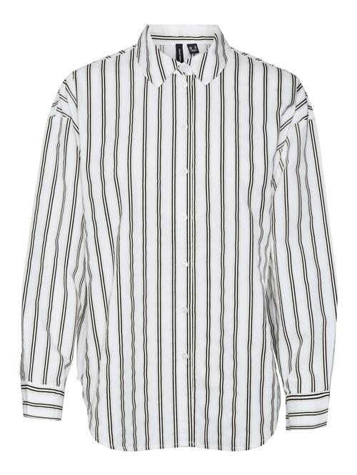 VERO MODA Bluse 'BEA'  grå / sort / hvid